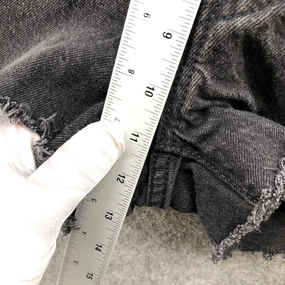 Levi's 501 High Rise Cutoff Denim Shorts Womens 30 Black Button Fly Frayed - Picture 4 of 7